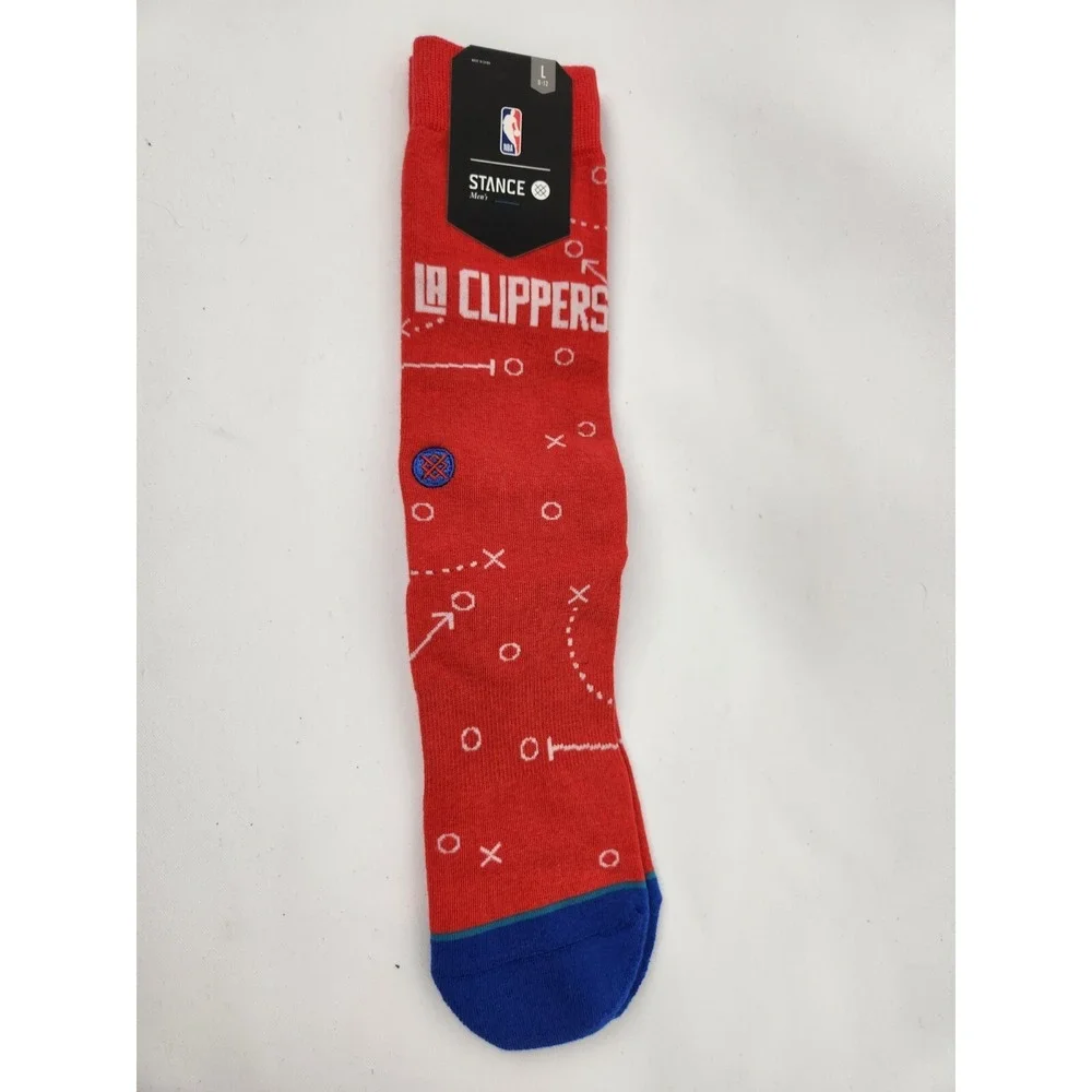 Stance LA Clippers Playbook Crew Socks Basketball‎ NBA Large Men's 9-12 Red